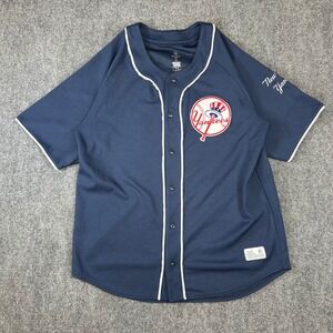 New York Yankees MLB Baseball Jersey Navy Blue Mesh Dynasty XL Button Front